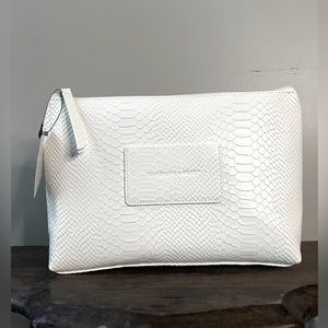 Cosmetic Bag- NWT- white faux leather